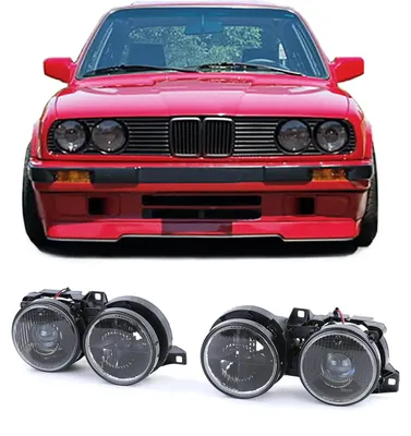 Für BMW 3er E30 ab 1987-1993 Scheinwerfer Schwarz Smoke H1 / H1 Links + Rechts in der Farbe Schwarz von Carparts-Online GmbH