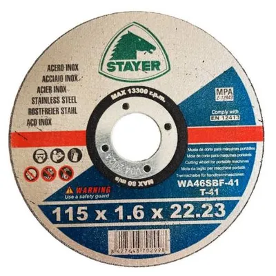 Obrázek produktu pro Řezný kotouč na kov STANDARD T41, Ø 115 x 1,6 x 22,23 mm, STAYER
