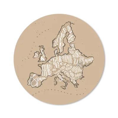 Produktbild von MuchoWow® Mauspad Mousepad Europa - Karte - Braun - Briefe 20x20 cm - Mousepads - Maus Mat - Pad - Mausunterlage - Schreibtischmatte