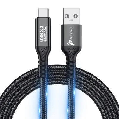 Zdjęcie produktu dla Kabel USB A do USB C 1m - Szybkie ładowanie PD 60W QC4 - Kabel do transmisji danych USB 3.2 Gen2 10Gbps - Kabel do ładowania smartfona laptopa tabletu