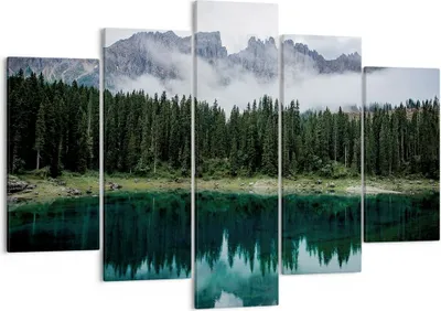 Produktbild von Bild auf Leinwand - Leinwandbild - 5 Teile - Landschaft Berge Wolken - 150x100cm - Wand Bild - Wanddeko - Wandbilder - Leinwanddruck - Bilder - Wanddekoration - Leinwand bilder - EA150x100-4671
