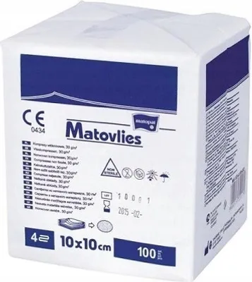 Imagen del producto de Matovlies, compresa no estéril, 10x10 cm, 4 unidades, 30 g, 100 unidades