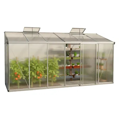 Produktbild von GFP Gewächshaus Anlehngewächshaus Eden 26 aus Alu - 436x147 cm - 10 mm Polycarbonat Doppelstegplatten