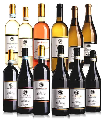 Produktbild von [Marke] - Wein Probierpaket 12 x 0,75 l - Rotwein Rosé Weißwein - Barolo Nebbiolo Barbera Moscato