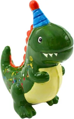 Zdjęcie produktu dla Zielona skarbonka dinozaur - urodzinowy dinozaur - wymiary 18 x 10 x 22 cm