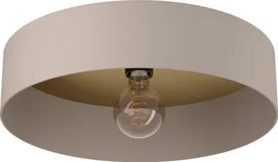 Produktbild von EGLO Deckenlampe Duaia, runde Deckenleuchte aus Metall in Taupe mit Wendedekor, Textil Wohnzimmerlampe, Lampe, E27 Fassung