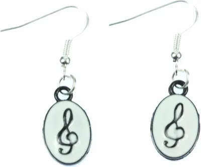 Produktbild von Violinschlüssel Ohrringe Medaillon Medallion Notenschlüssel Musik Miniblings Hänger