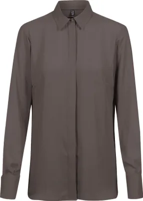 Produktbild von Greiff CHIFFON Damen Chiffon-Bluse Langarm Kent Regular Taupe 48