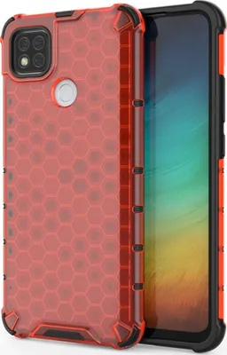 Produktbild von Mobigear Honeycomb  Xiaomi Redmi 9C Hülle Hardcase Backcover Stoßfest - Rot