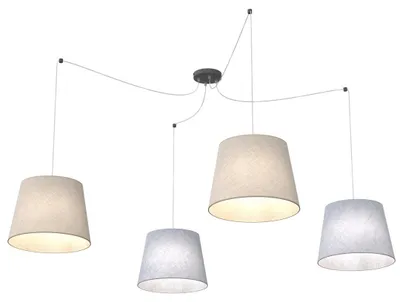 Zdjęcie produktu dla Lampa wisząca ASCOT czarno-szara 4xE27x20W tkanina wym:200x200x200cm IP20 Emibig