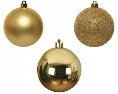 Immagine prodotto di Kaemingk Set 10 Palline Di Natale Infrangibili Oro Chiaro 6 Cm - Finitura Lucida, Opaca E Glitterata