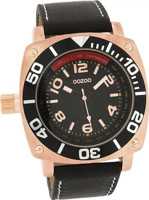 Immagine prodotto di Oozoo orologio da uomo in pelle orologio analogico al quarzo bracciale nero Timepieces D2UOC2282A