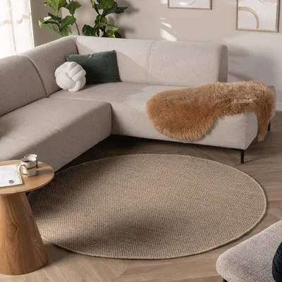 Produktbild von Volero - Wollteppich Rund - Bliss Beige Braun - Ø280 cm - Wohnzimmer, Schlafzimmer - Ländlich, Modern, Skandinavisch, Japandi