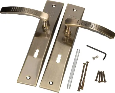 Zdjęcie produktu dla KOTARBAU® Klamka drzwiowa 90 mm BB Klamka drzwiowa Patin Okucie drzwiowe Klamka drzwiowa Zestaw klamek z długim szyldem Zestaw klamek drzwiowych Drzwi wewnętrzne Drzwi zewnętrzne Klamka
