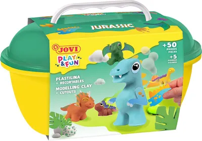 Produktbild von Jovi Modelliermasse Play & Fun Plastilina Jurassic mehrfarbig