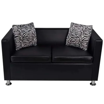 Produktbild von ZMH 2-Sitzer-Sofa Kunstleder Schwarz