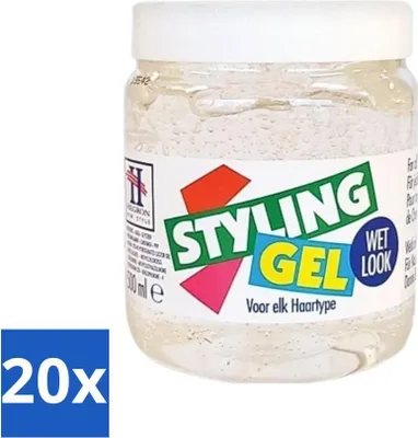 Zdjęcie produktu dla Hegron - Żel do stylizacji - Wet-Look White - Glossy Finish - 150 ml - Value Pack - 20 szt