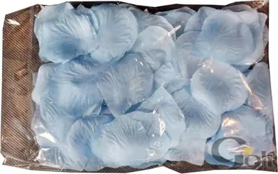 Zdjęcie produktu dla Płatki róż z materiału zapakowane w woreczek w kolorze niebieskim