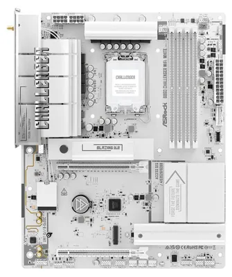 Produktbild von Asrock B860 Challenger WiFi White, Intel, LGA 1851 (Socket V1), Intel Core Ultra (Series 2), LGA 1851, DDR5-SDRAM, 256 GB