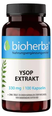 Obrázok produktu pre Extrakt z yzopu 330 mg – 100 kapsúl – Bioherba