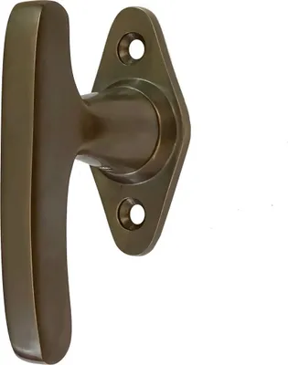 Produktbild von Fenstergriff in Messing patiniert - dunkel, Fensterolive  - 8,5x5,3 cm