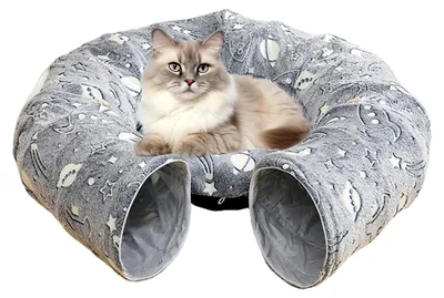 Produktbild von Katzentunnel Donut, Indoor Katzenspiel Tunnelbett mit Schlaffunktion, Leuchtendes Schlafspielzeug für Ruhe und Schlaf für kleine, mittlere und große Katzen