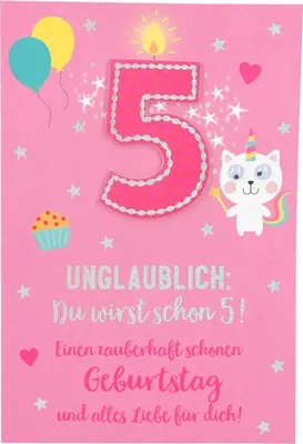 Produktbild von 11566 Depesche Zahlenkarte, Glückwunschkarte-Unglaublich: Du wirst schon 5! Einen...