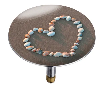 Produktbild von WENKO Abfluss Stöpsel Pluggy Badewannen Wasch Becken Stopfen XXL HEART Herz
