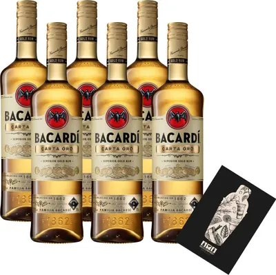 Produktbild von Bacardi 6er Set Carta Oro Rum 6x 0,7L (37,5% Vol) Superior Gold Rum - [Enthält Sulfite]