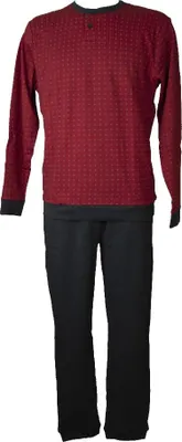 Immagine prodotto di Pigiama uomo RAGNO interlock caldo cotone invernale manica lunga collo serafino pantalone e maglia con polsini articolo U540N1, Taglia 48, Cotone 100%