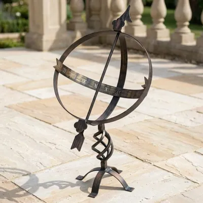 Obrázek produktu pro DanDiBo Sluneční hodiny Zahrada Velké kovové patina tepaného železa Deco odolné proti povětrnostním vlivům 70 cm Zahradní hodiny Hodiny