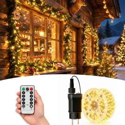 Produktbild von XINZI 100m 1000 LED Kupferdraht Dekorationsbeleuchtung Warmweiß mit Fernbedienung, 8 Modi,  Innen Weihnachten Party Hochzeit Deko