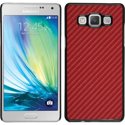Produktbild von PhoneNatic Case kompatibel mit Samsung Galaxy A5 (A500) - Hülle rot Carbonoptik Hard-case + 2 Schutzfolien