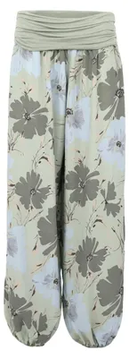 Productafbeelding van Malito - Broek met haremmodel, bloemenprint - ademende joggingbroek - dunne stof