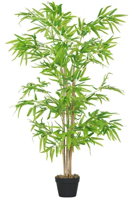 Image de Plante de bambou artificielle avec pot, 150 cm | Couleur : Vert | Dimensions : 15,5 x 15,5 x 150 cm