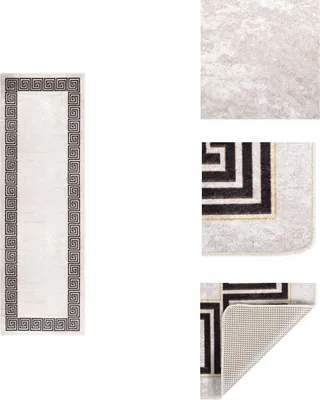 Immagine prodotto di vidaXL Tappeto lavabile 80x300 cm Beige chiaro antiscivolo - Tappeti