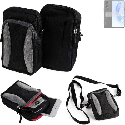 Produktbild von K-S-Trade Holster Schutz Hülle kompatibel mit Huawei Honor 90 Lite Handy Hülle Gürteltasche Umhängetasche mit Zusatzfach schwarz