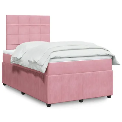Produktbild von Boxspringbett mit Matratze Rosa 120x200 cm Samt, Klassische Betten 2024 Neu DesignMöbel