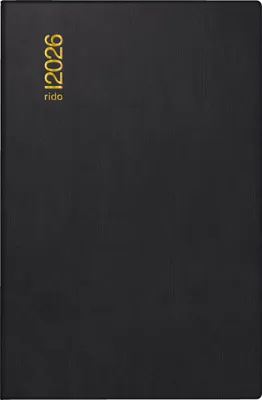 Image de rido® idé® 70-16 212 906 Agenda de poche modèle partner/Industie II 2026 - 2 jours / 1 page, 7,5 x 11,2 cm, noir