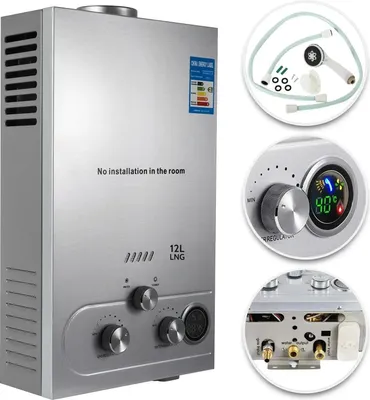Immagine prodotto di Scaldabagno, acciaio inox, alta potenza di acqua calda, 12L 24KW