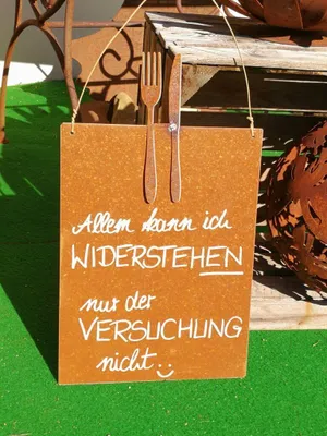 Produktbild von Edelrost Schild "Allem kann ich widerstehen"