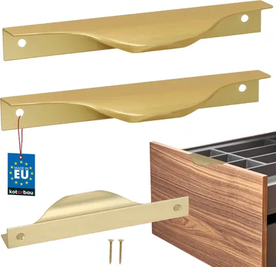 Produktbild von KOTARBAU® 2er Set Möbelgriff Möbelgriffe Schrankgriffe 128 / 148 mm ZnAl Küchengriffe Gold Griffe Möbel Türgriff Profilgriff Türgriffe Küche Schubladengriffe Griffe für Küchenschränke Modern