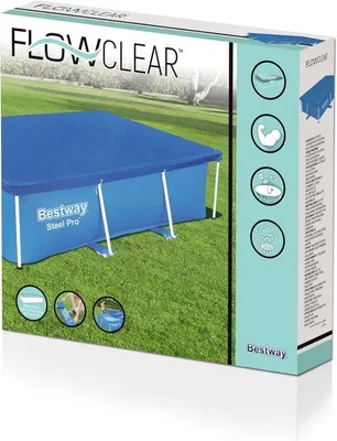 Produktbild von Schwimmbeckenabdeckung - blauw - 2,64 m x 1,74 m x 61 cm