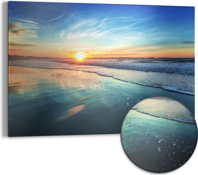 Produktbild von DEQORI Magnettafel Metall 60x40 cm 'Goldenes Küstenmeer' Whiteboard Pinnwand Büro