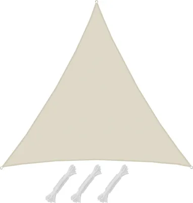Produktbild von UPF50+ UV Sonnensegel 5x5x5 Polyester Dreieck Wasserabweisend Garten Segel Beige