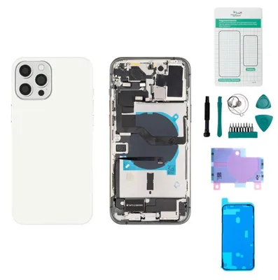 Produktbild von iPhone 12 Pro Max Gehäuse mit Backcover Silber - Set