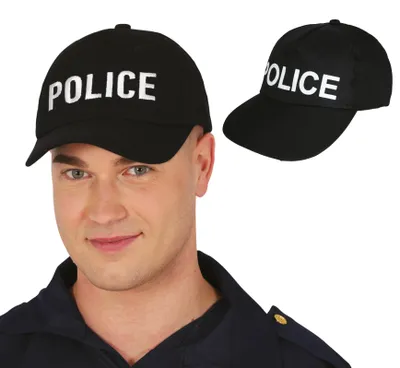 Immagine prodotto di Berretto carnevale polizia adulto accessorio costume carnevale polizia uniforme, colore: nero