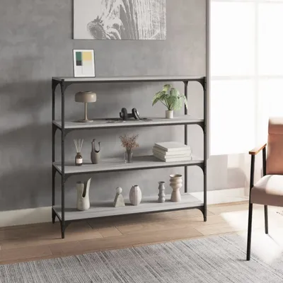 Produktbild von CLORIS Bücherregal Grau Sonoma 100x33x100 cm Holzwerkstoff und Stahl - Bücherregale 2164