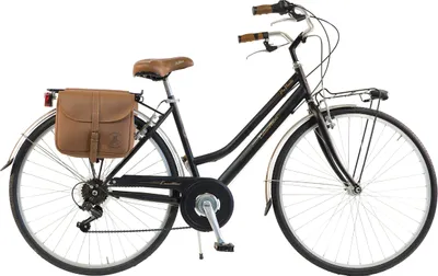 Produktbild von Via Veneto by Canellini Fahrrad Citybike Frau Stahl mit Seitentaschen - Schwarz 46