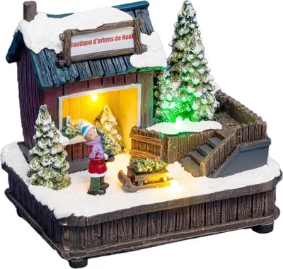 Produktbild von Weihnachtsdorf, Weihnachtsszene mit Weihnachtsbaumladen